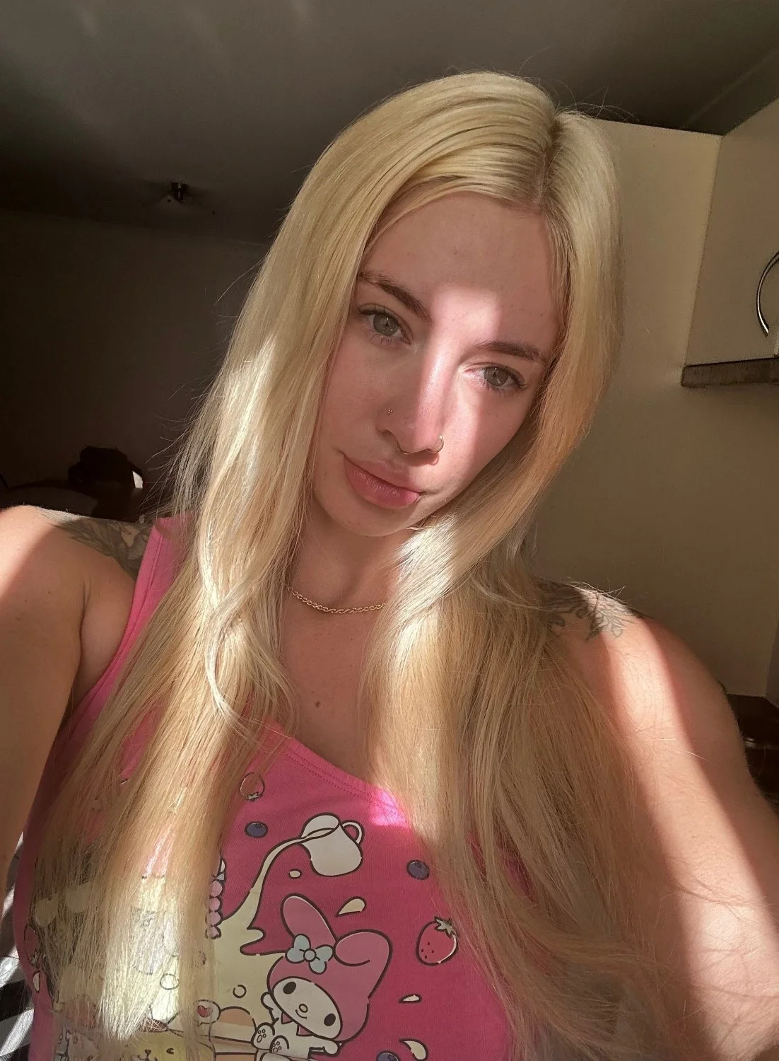 This blonde slut is craving your thick cock in her mouth main image