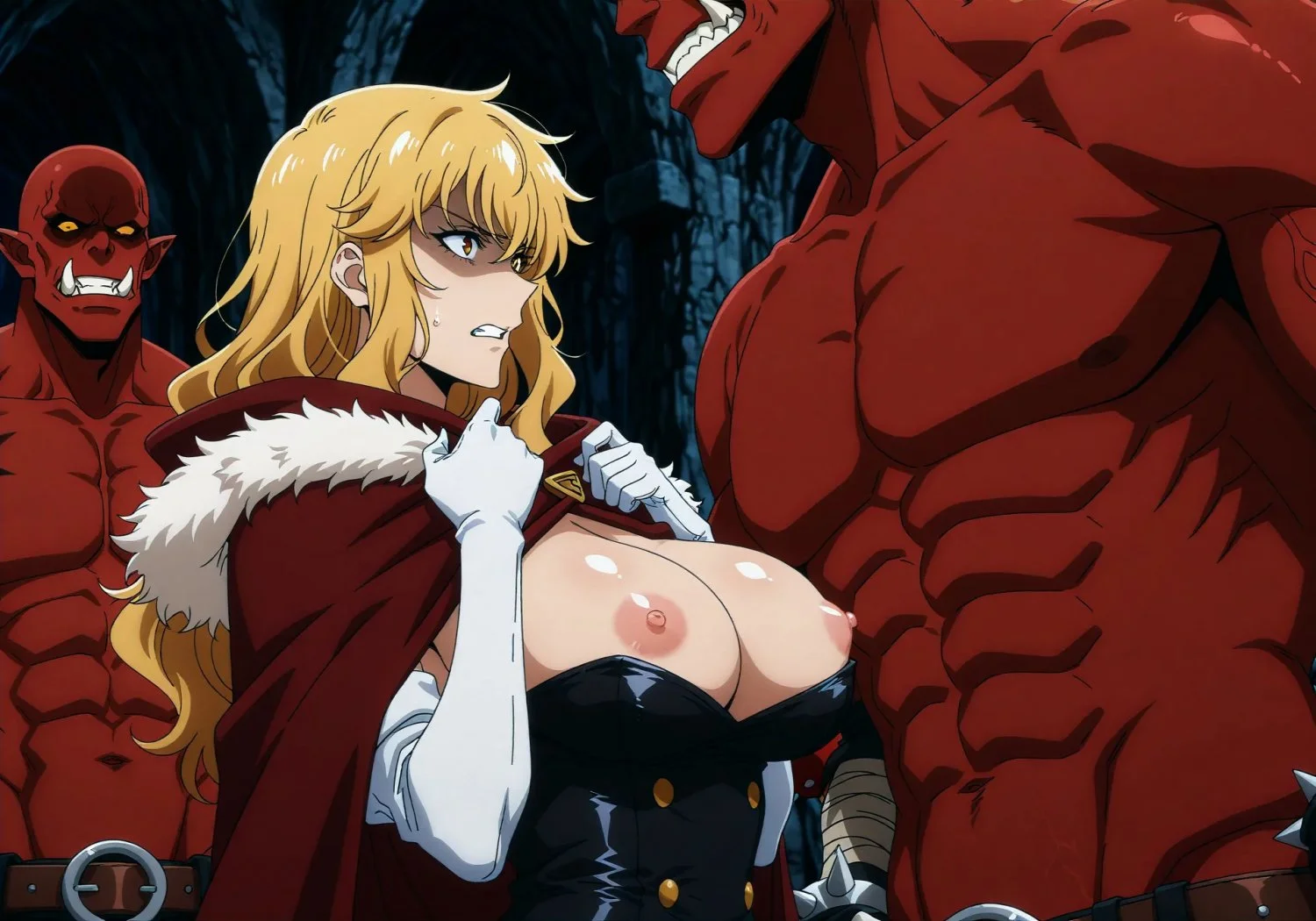 Female warrior forced to suck her enemy's cock image 4