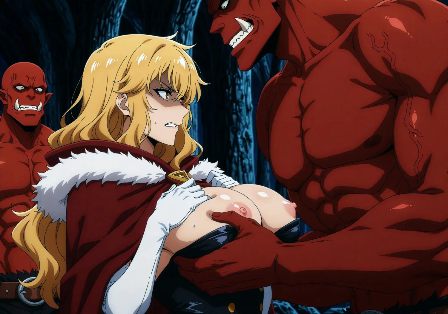 Female warrior forced to suck her enemy's cock image 5