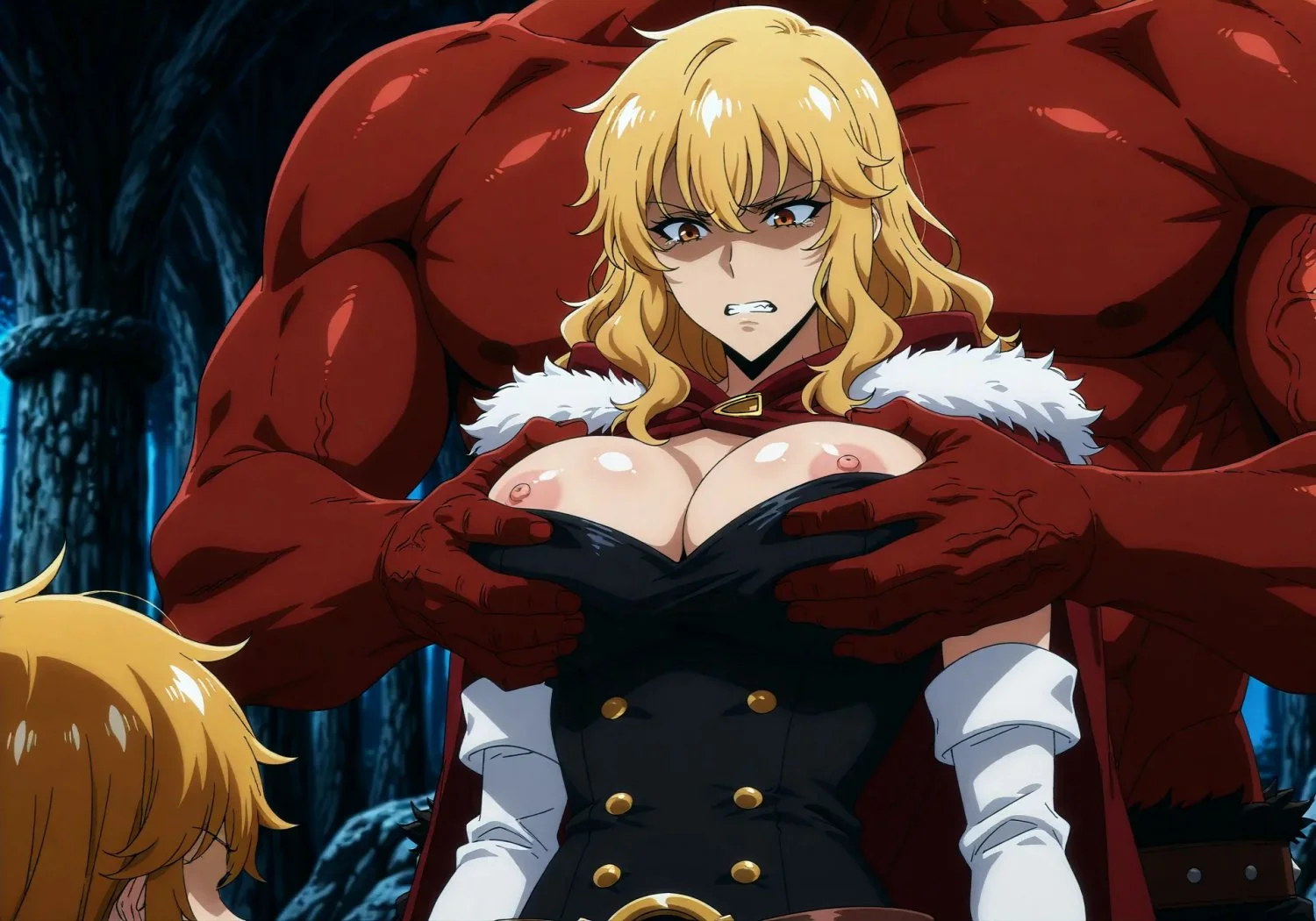 Female warrior forced to suck her enemy's cock image 6