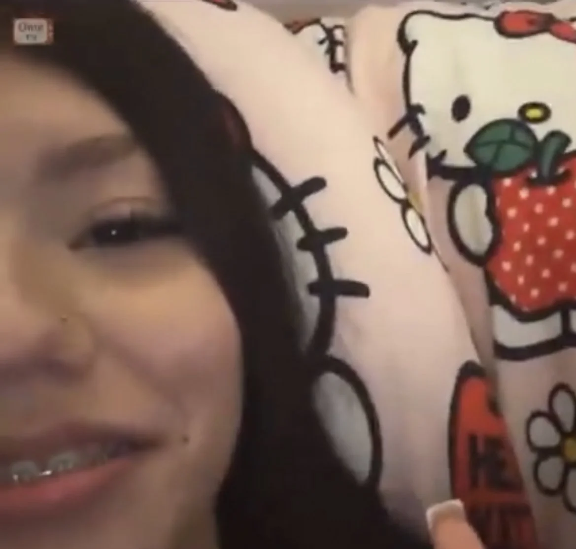 hor girl with braces, shows her pussy image 1