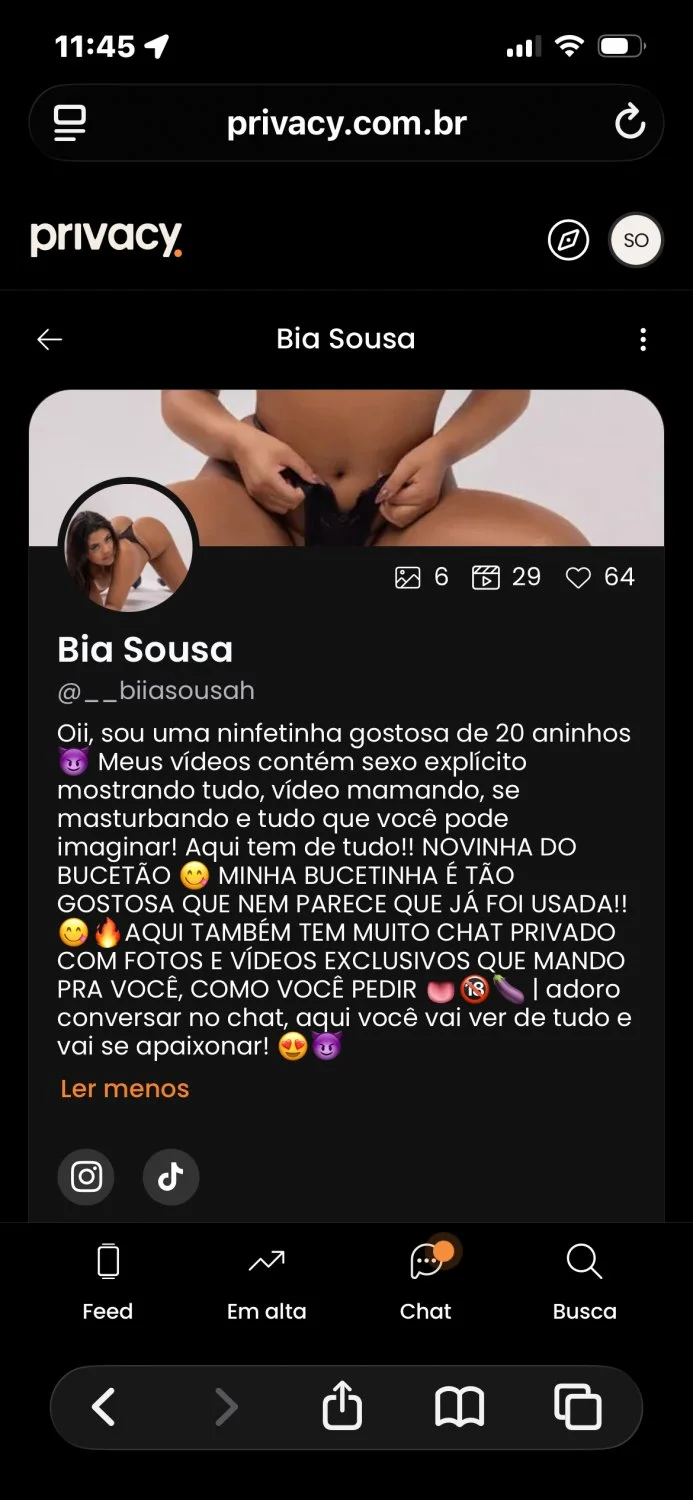 Privacy da Bia Sousa de Fortal chama na dm passo no preço 10$ main image