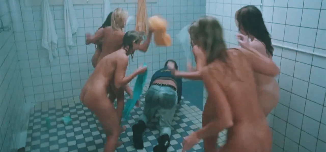 Retro shower scene of pervert spying on them image 2
