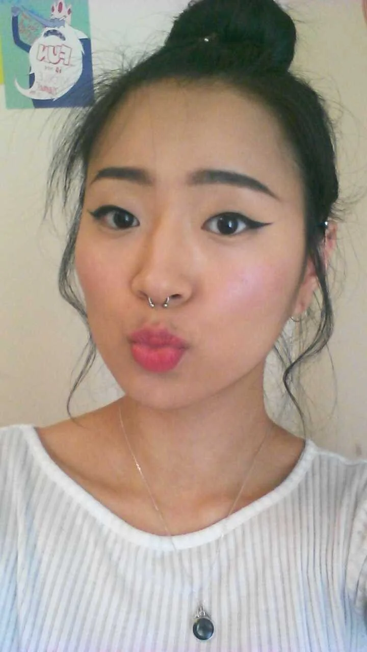 Korean ABG sending sexy Snapchat selfie image 11
