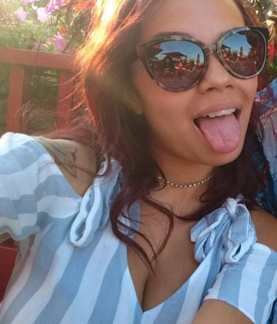 Day 5. Dumb whore either has her tongue or tits out. Should I post her friend more too? image 6