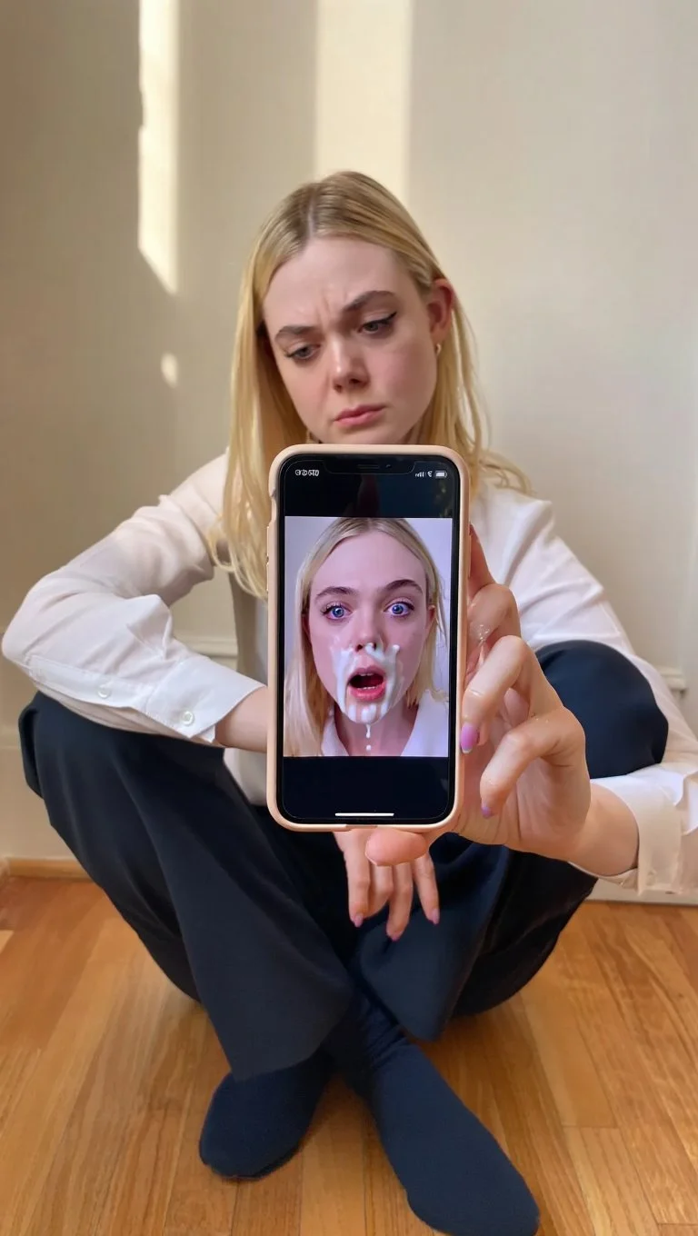 Elle Fanning discovers fake cumshots of herself online - AI GENERATED image 2
