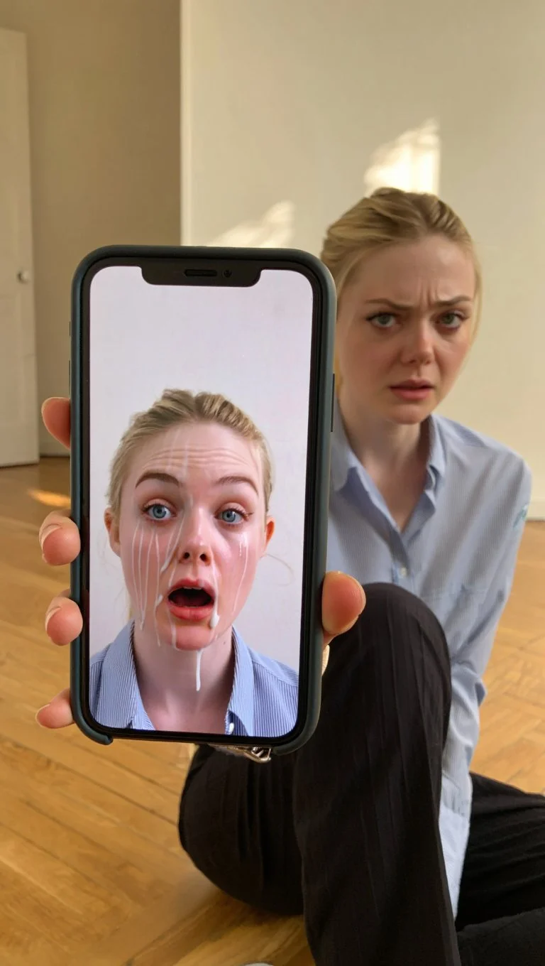 Elle Fanning discovers fake cumshots of herself online - AI GENERATED image 3