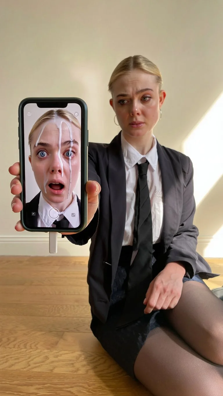 Elle Fanning discovers fake cumshots of herself online - AI GENERATED image 6