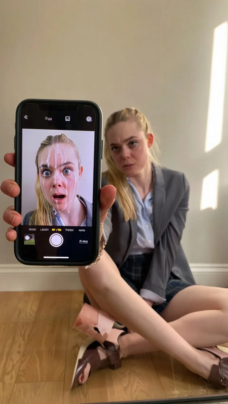 Elle Fanning discovers fake cumshots of herself online - AI GENERATED image 8