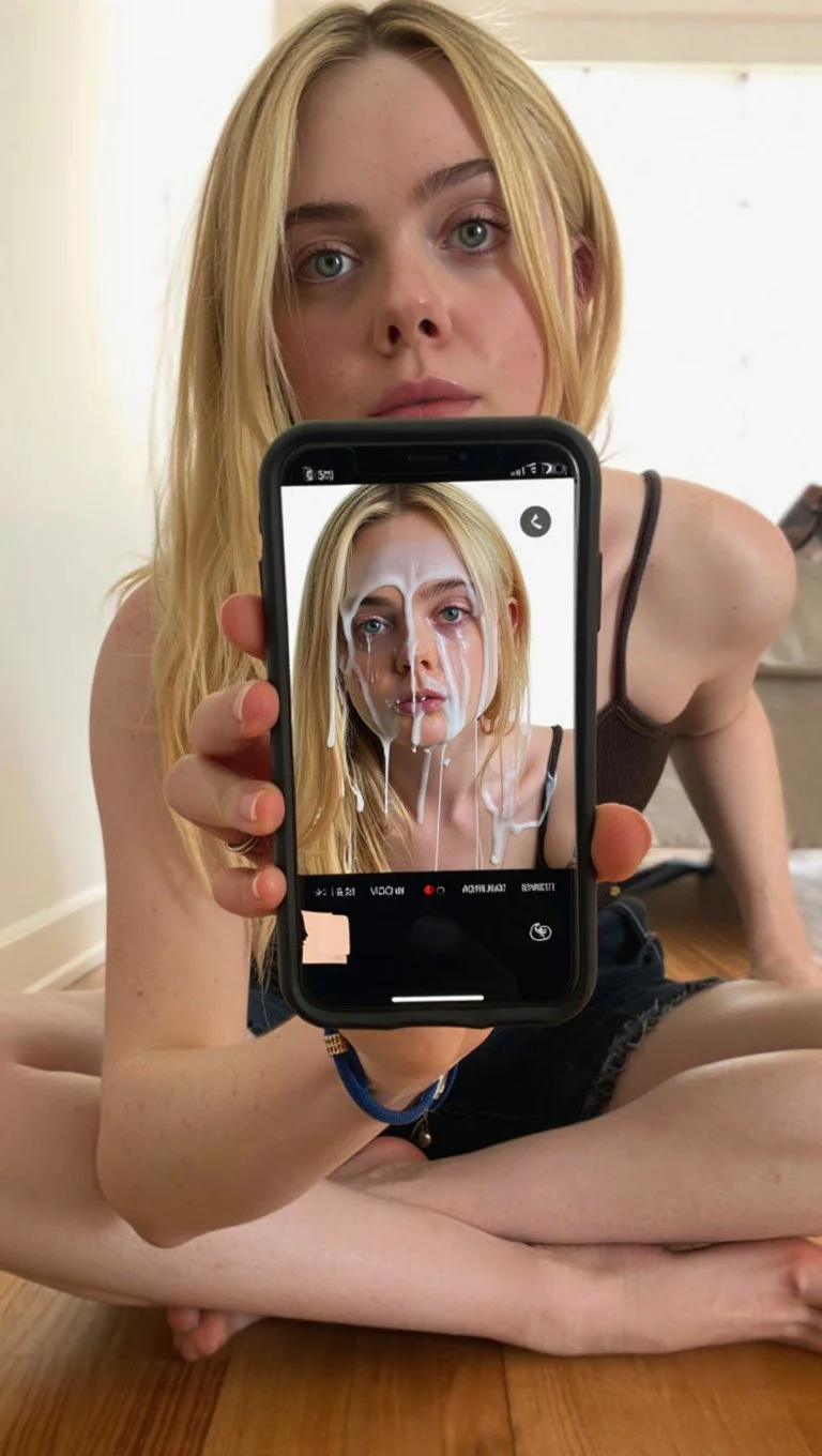 Elle Fanning discovers fake cumshots of herself online - AI GENERATED image 9