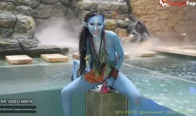 Petite avatar cosplayer riding dildo cover image