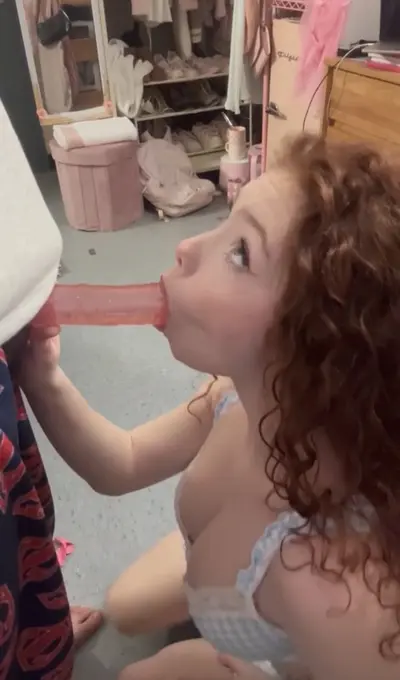 Redhead Slut Gagging On A Toy Dildo cover image