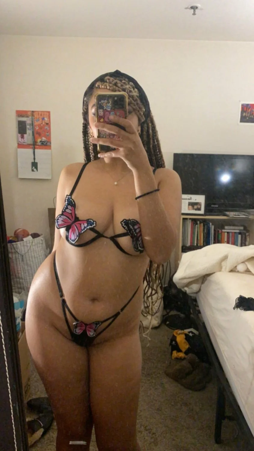 Freaky Slim Thick Pretty Ebony Cock Sucking Slut image 17