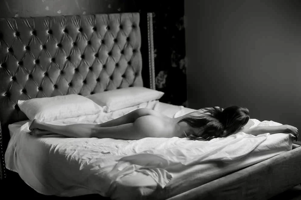 Skinny brunette milf boudoir image 28