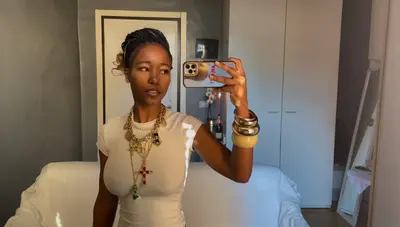 Teasing her nipples and big tits on youtube cover image