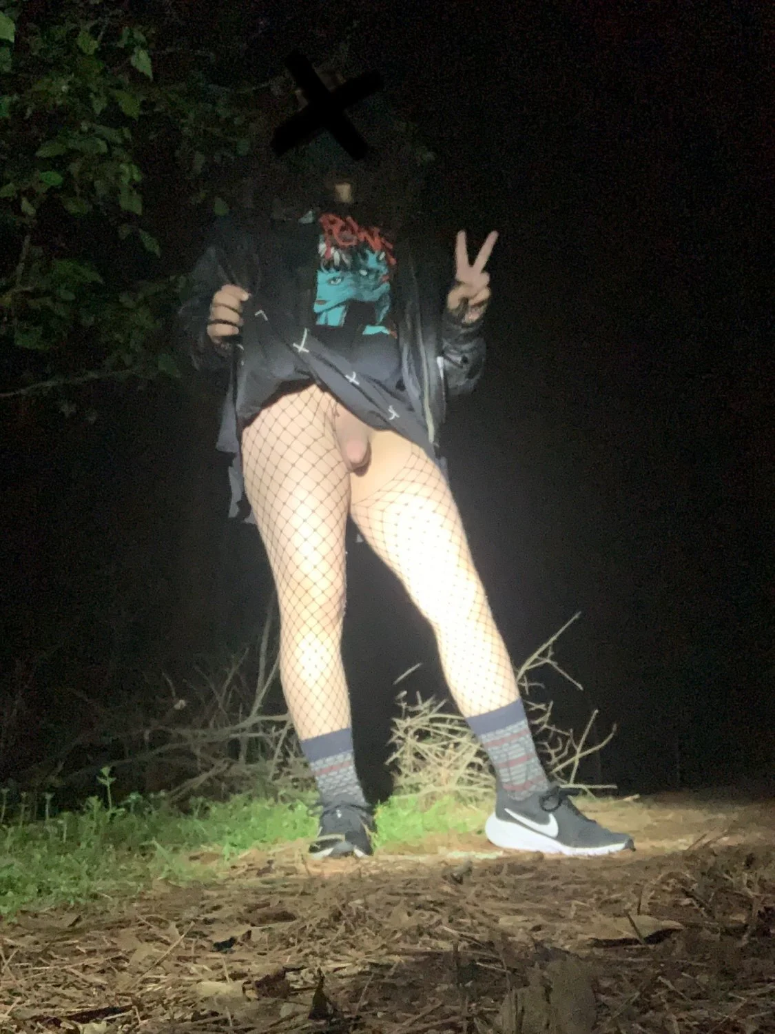 Femboy cums in the woods image 2