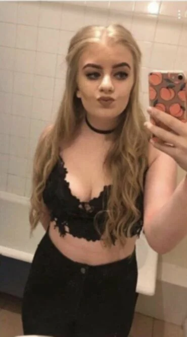 Blonde exposes herself image 8