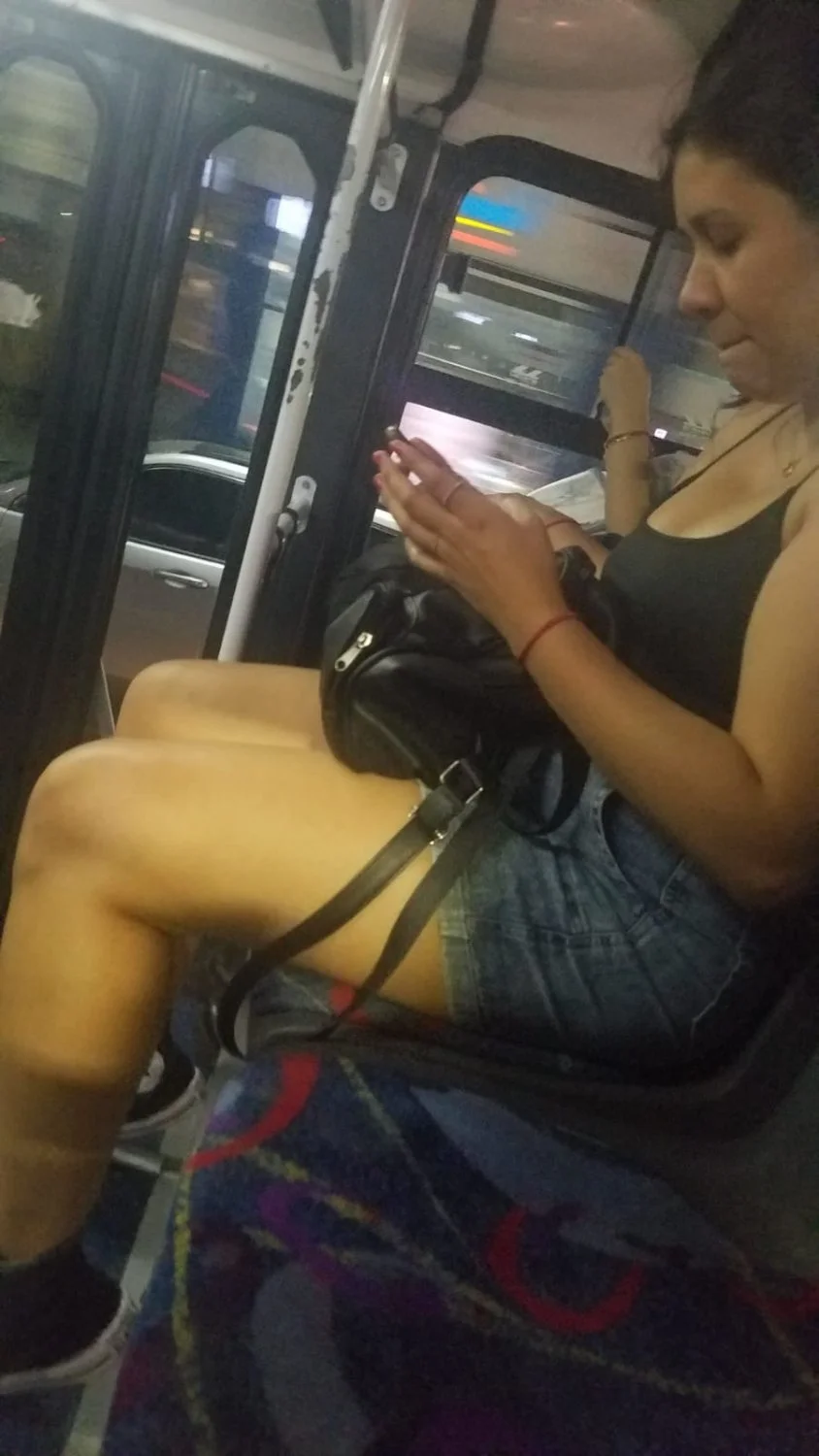 big tits latina in bus main image