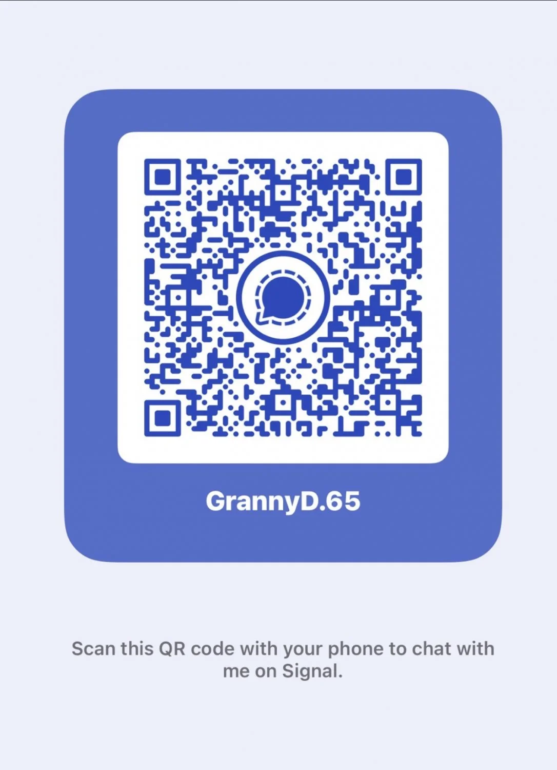 Granny D wants to hear from you on SIGNAL, will respond! main image