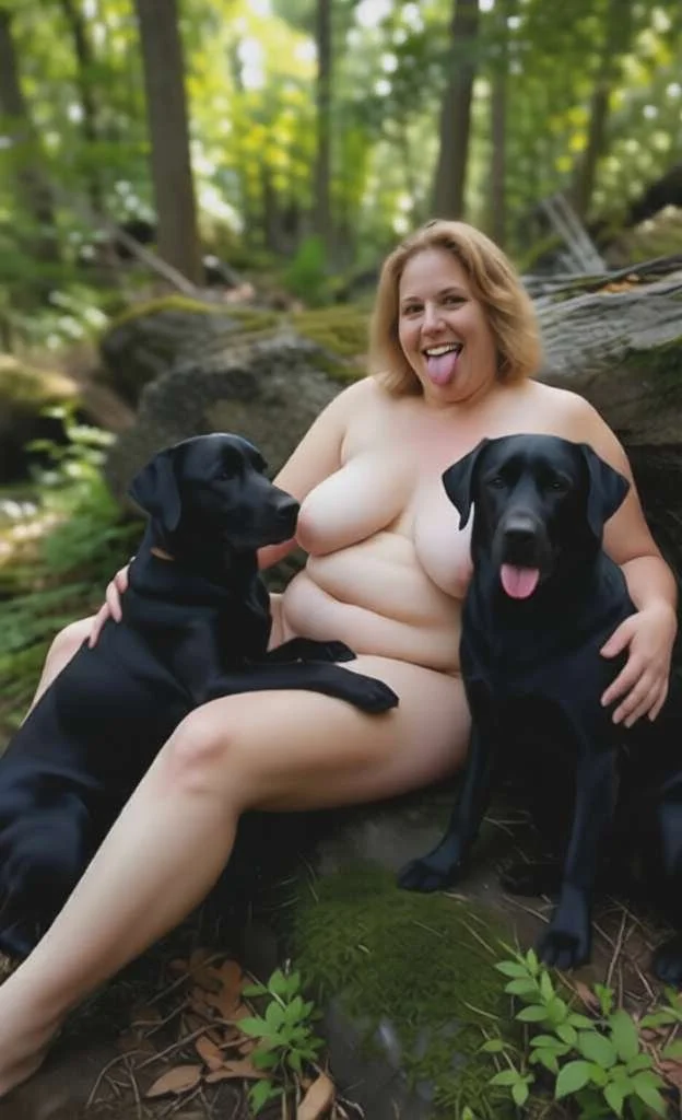 Chubby grandma nude with her dogs in public before and after breast reduction main image