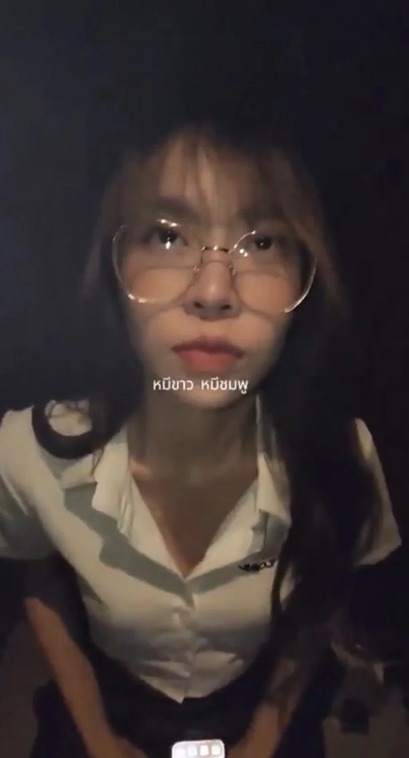 Tiny Asian teen with glasses sucking on some dark meat. Abg blowjob image 4