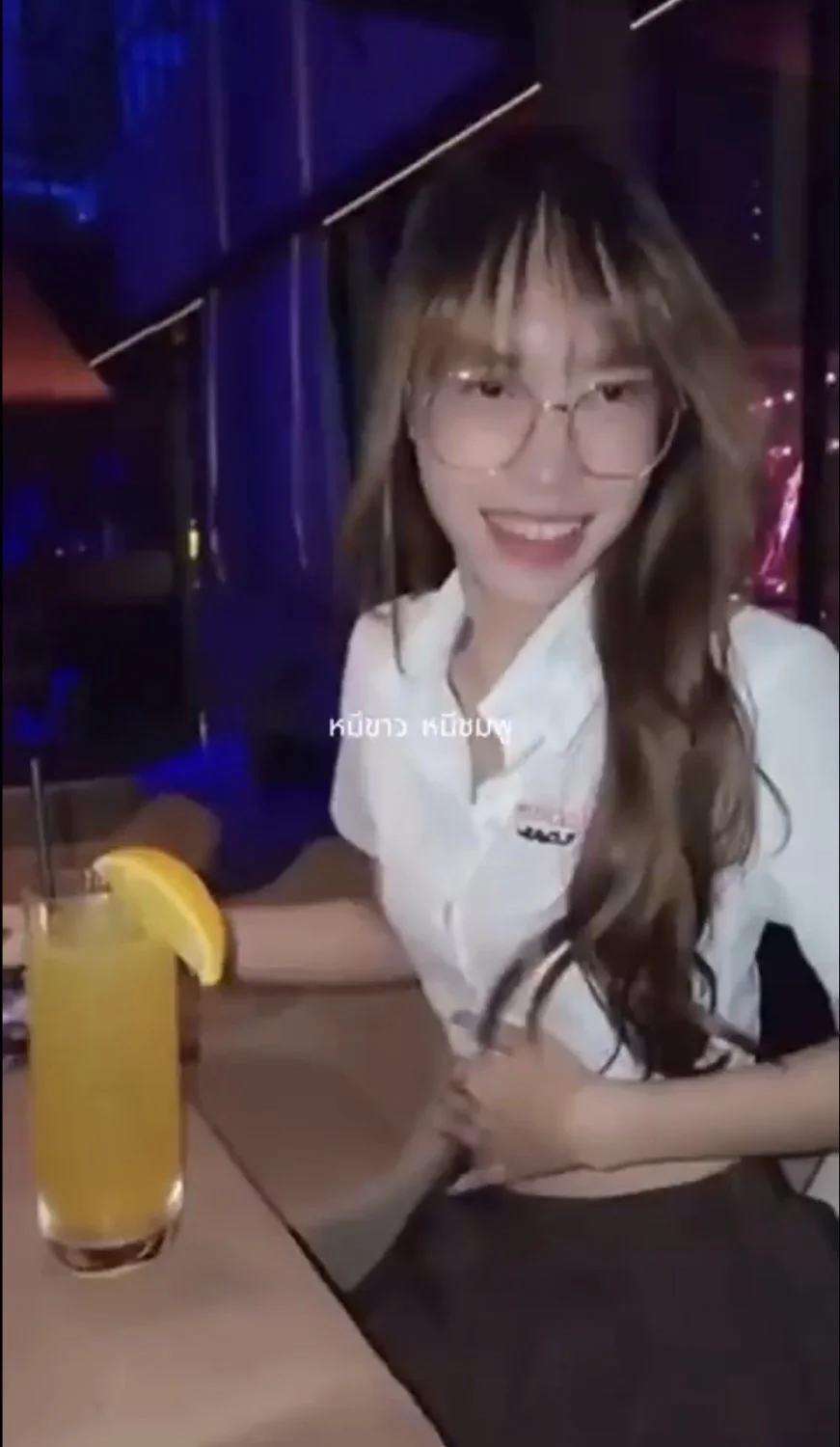 Tiny Asian teen with glasses sucking on some dark meat. Abg blowjob image 6