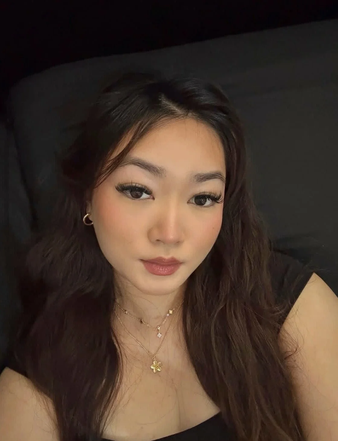 Cute asian bitch sucking dick with snot coming out her nose main image