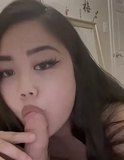 Cute asian bitch sucks and rides cover image