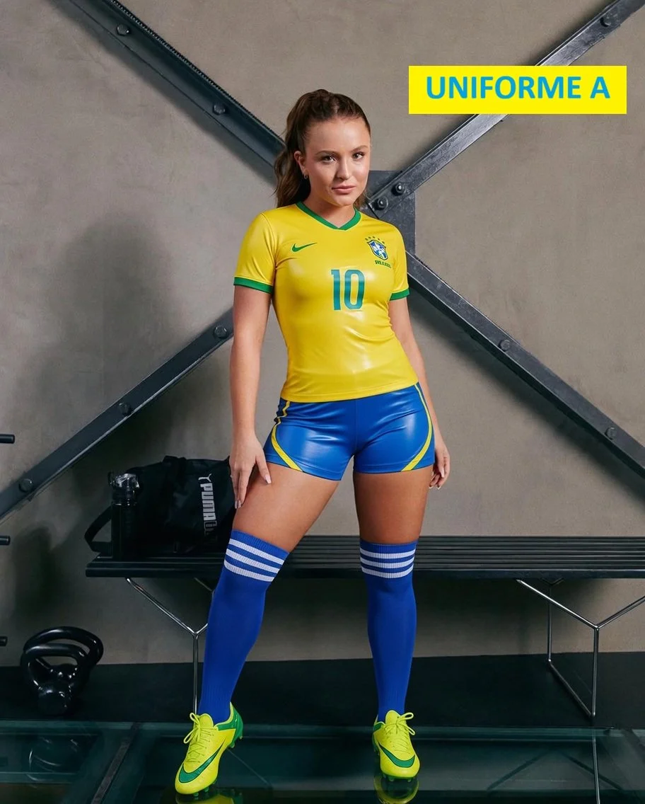 Larissa Manoela fará campanha para a Copa 2026. Em qual desses uniformes ela fica mais deliciosa ? image 4