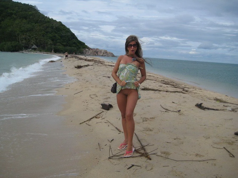 Beautiful girlfriend posing on nudist resort II image 50