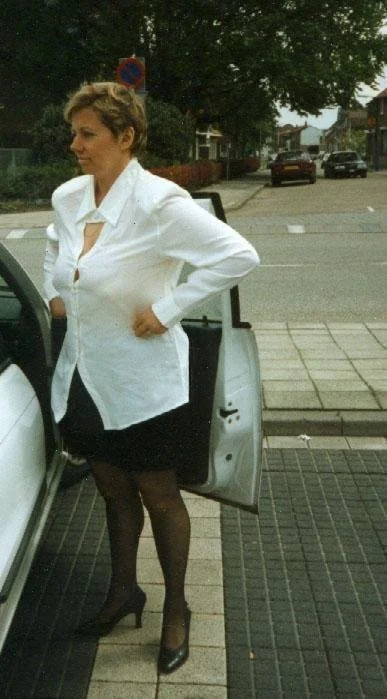 black mini-skirt and white blouse - I love sex - image 2