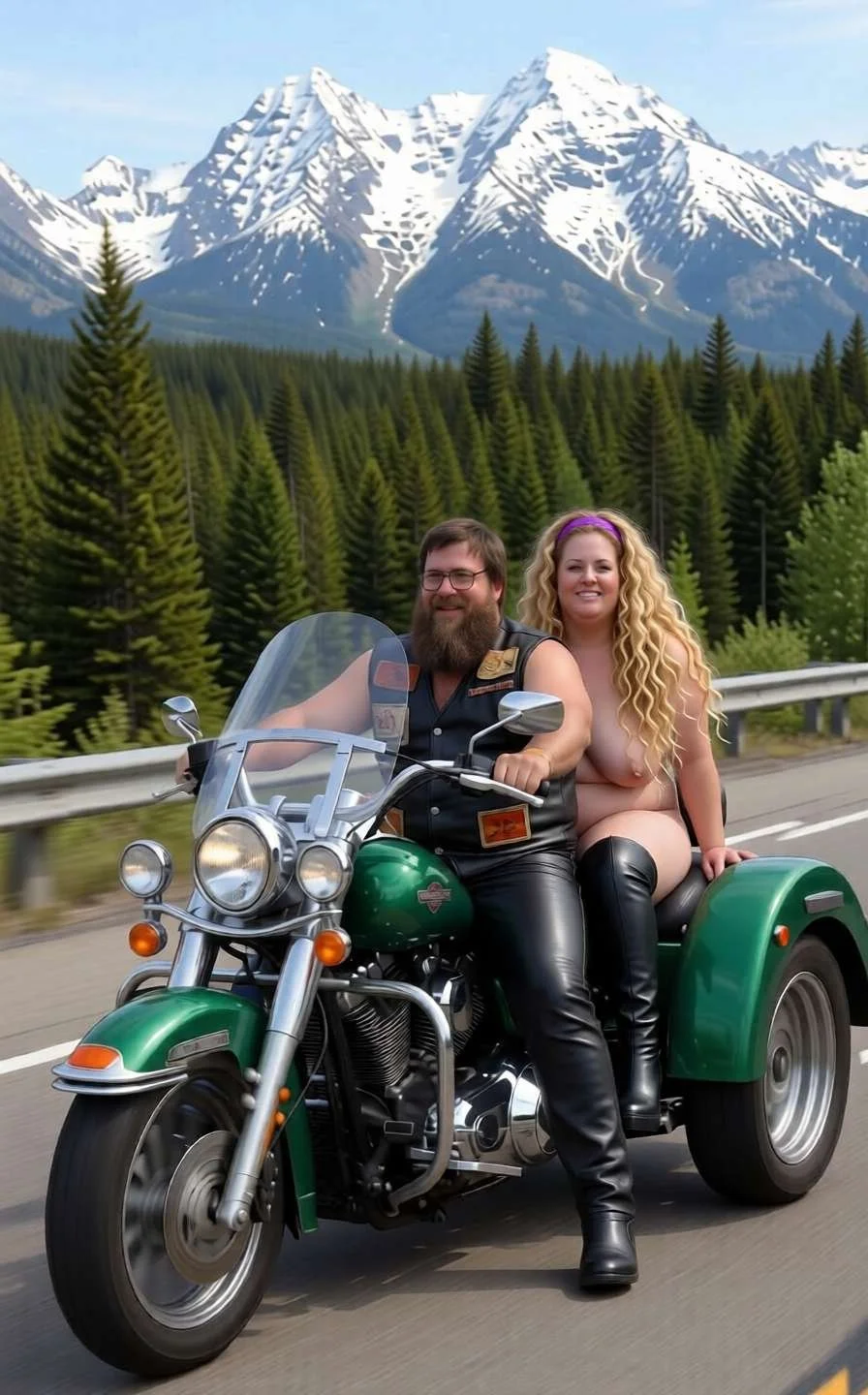 Nude with Massive breasts and extra long curly blonde hair image 2