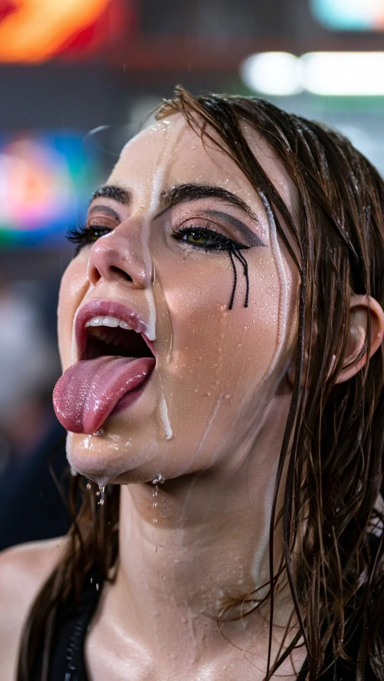 Emma Stone - Vodka with bikers - AI GENERATED image 20