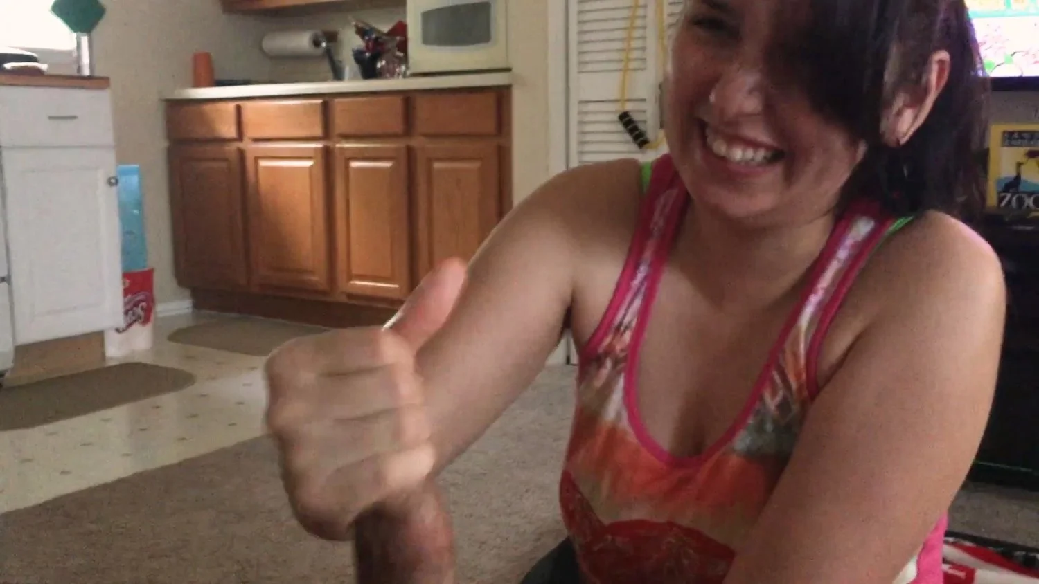 My friend Sarah jacking me off after work image 1