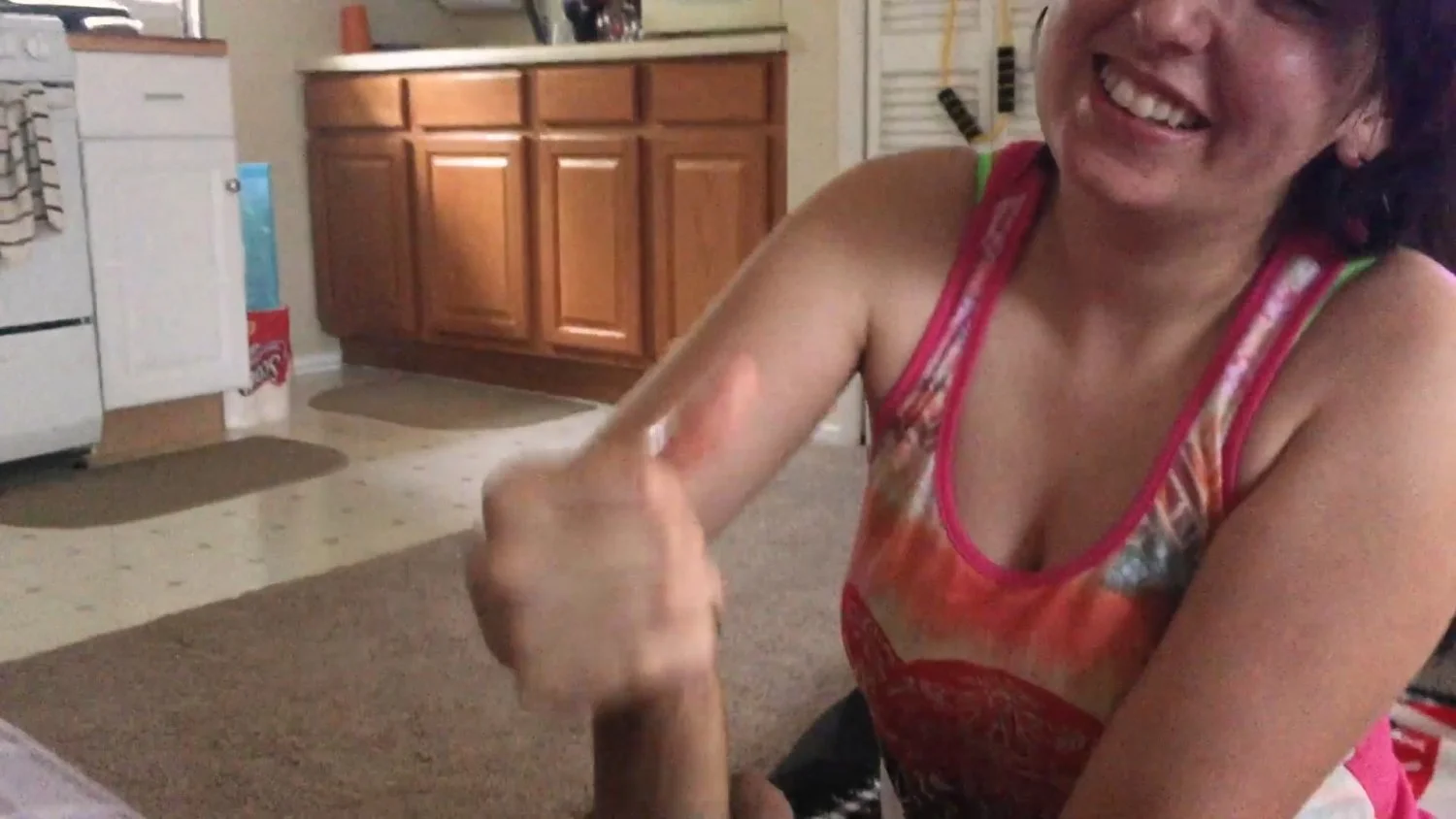 My friend Sarah jacking me off after work image 9