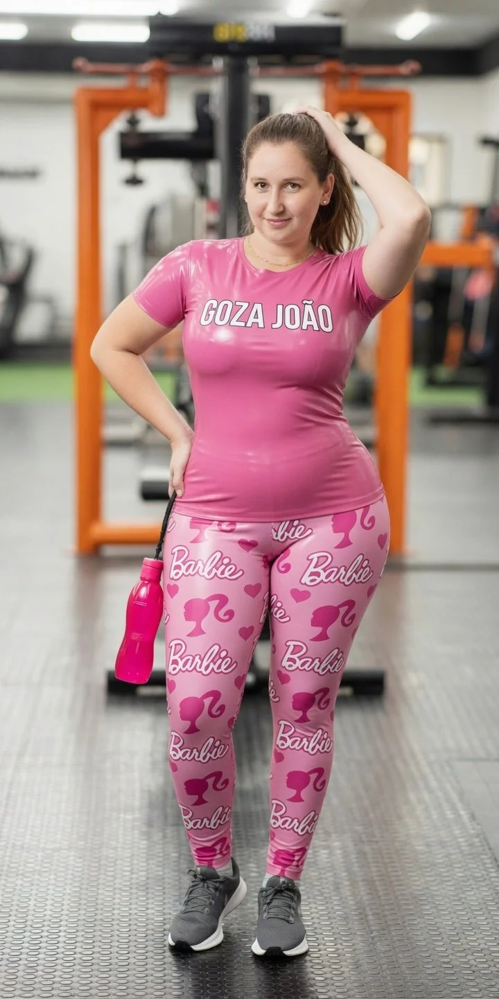 Essa gostosa é fã da Bárbie e ama roupas rosas. Parte Final. IA - AI image 15