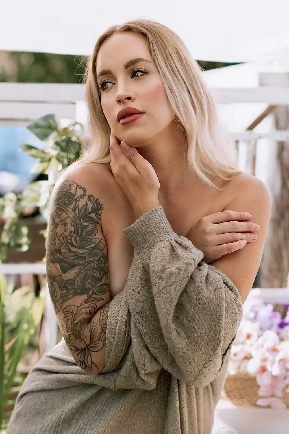 Stunning blonde boudoir image 35