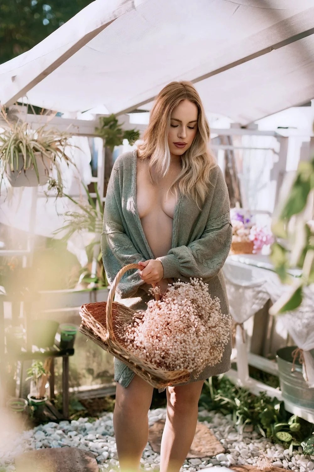 Stunning blonde boudoir image 42