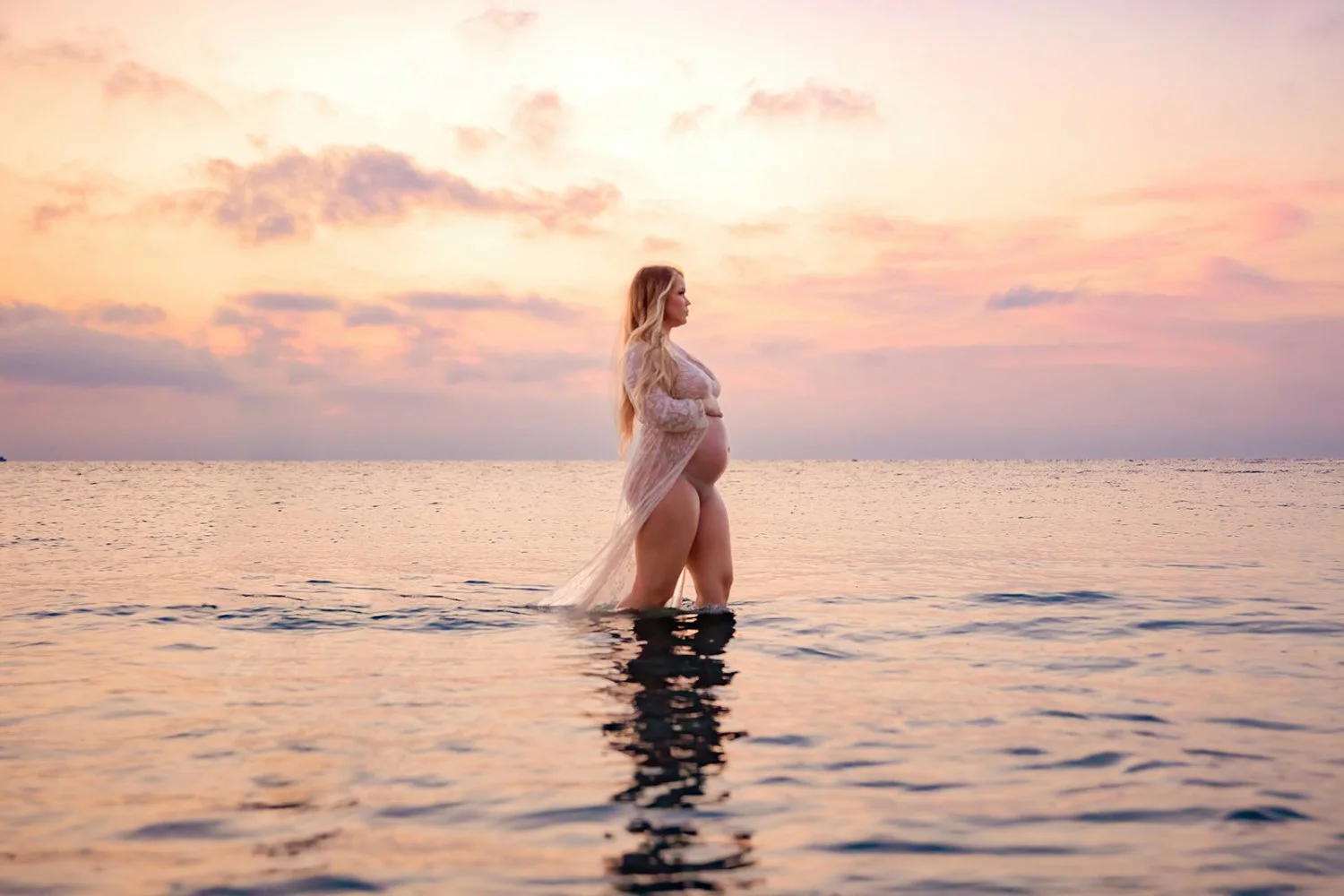Gorgeous busty redhead pregnancy boudoir image 20