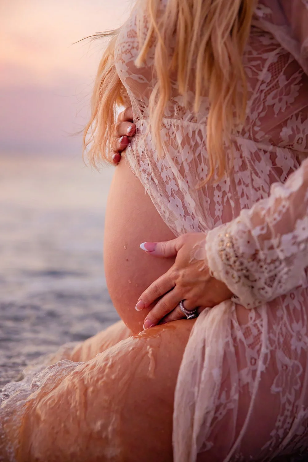 Gorgeous busty redhead pregnancy boudoir image 23