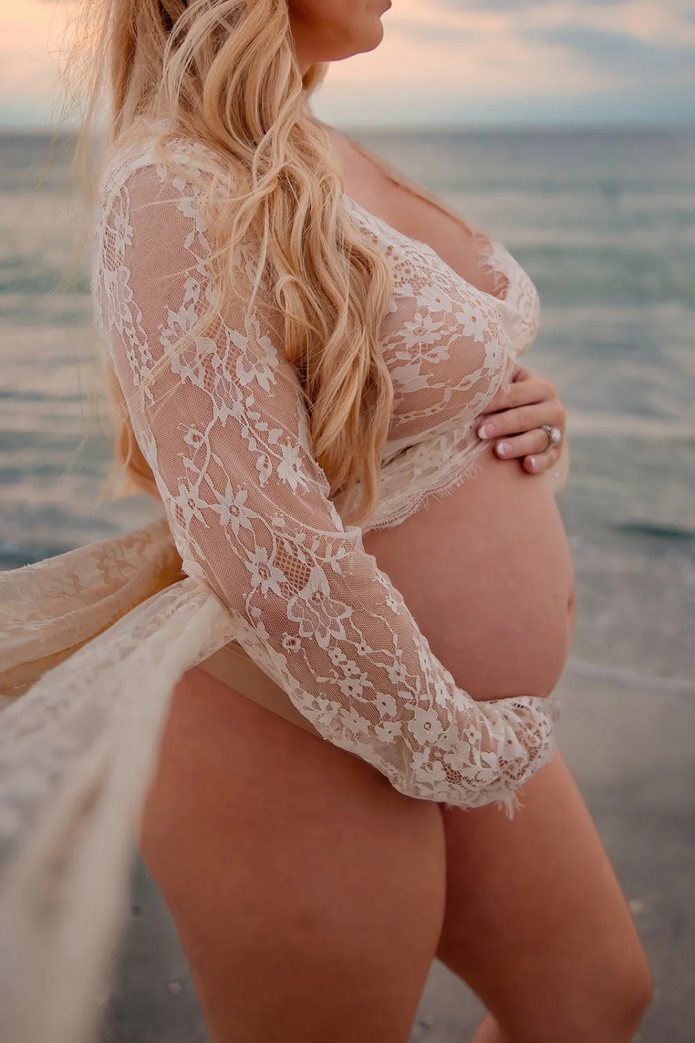 Gorgeous busty redhead pregnancy boudoir image 33