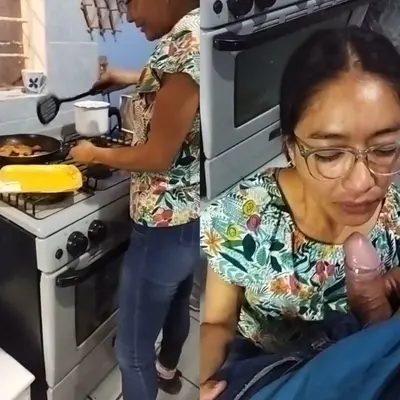 Neighbour milf slut suck and fuck at kitchen cover image