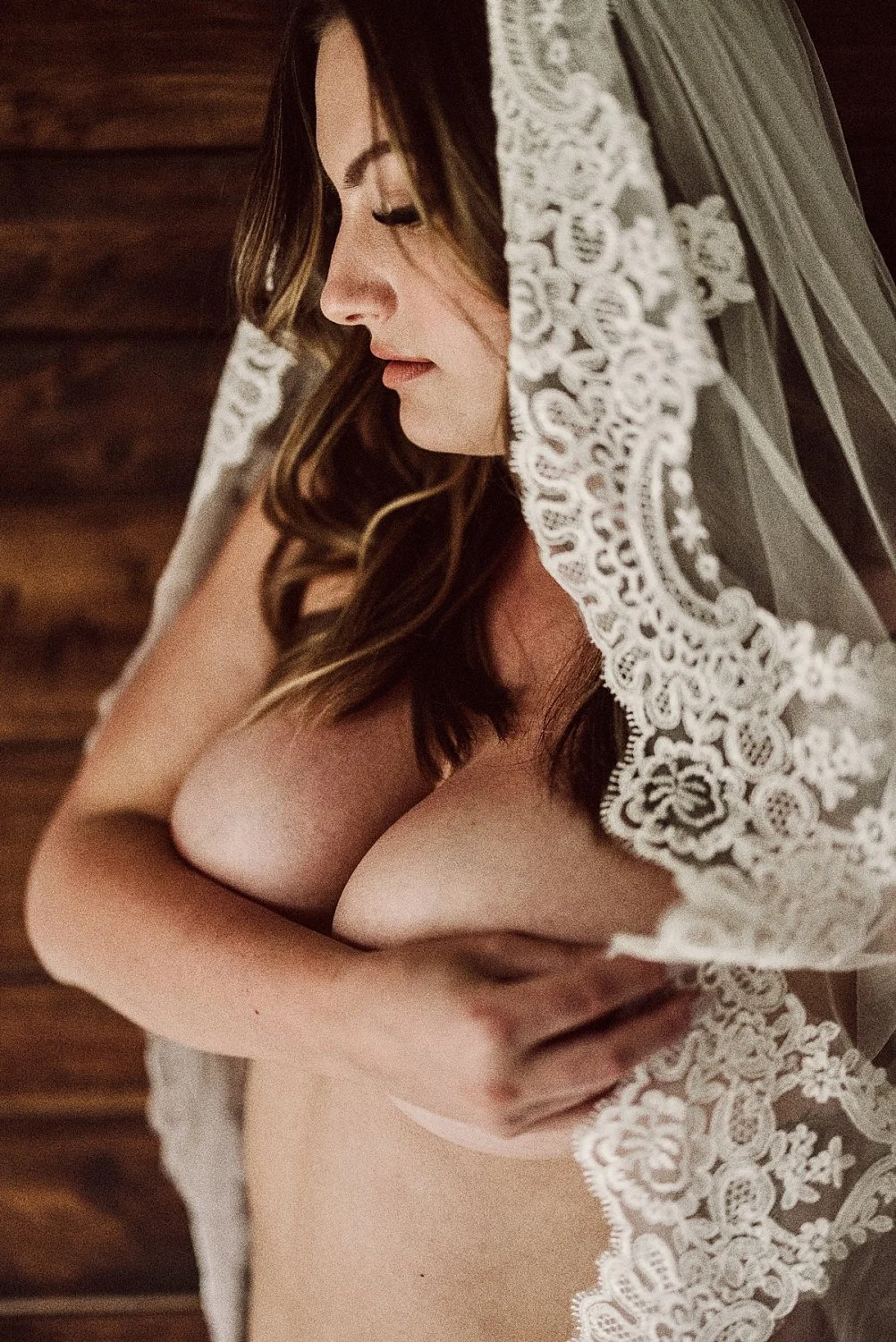 Plump brunette wife boudoir image 14