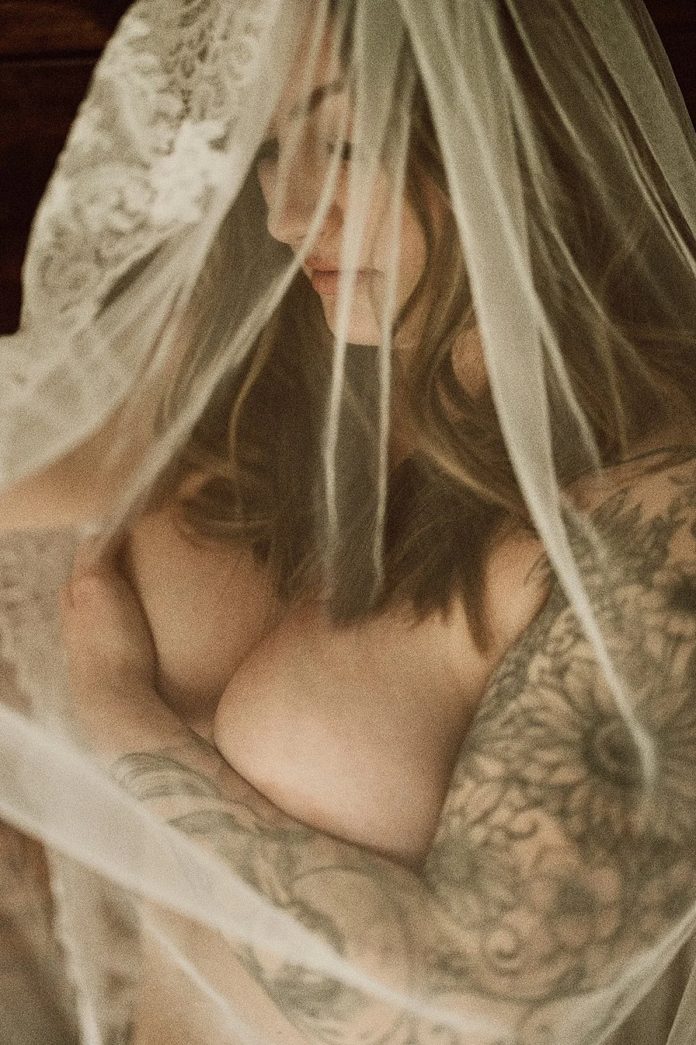 Plump brunette wife boudoir image 16