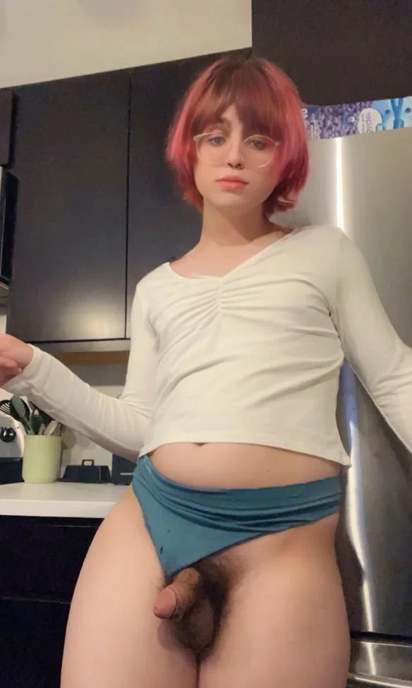 Trans Girl Natalie Okan Showing off her tiny clitty and fat ass image 13