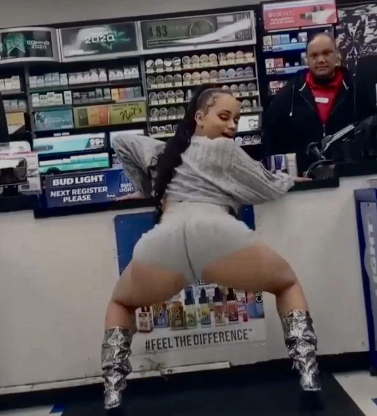 Sexy ass jiggling and twerking in shop main image