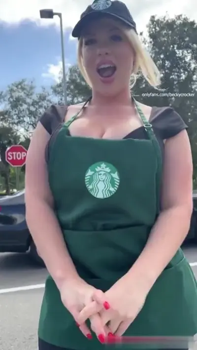 Starbucks employee fucks with bbc customer during her shift in bathroom cover image