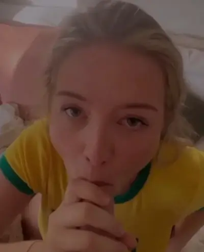 Hot blonde cutie takes hard backshots after blowjob cover image