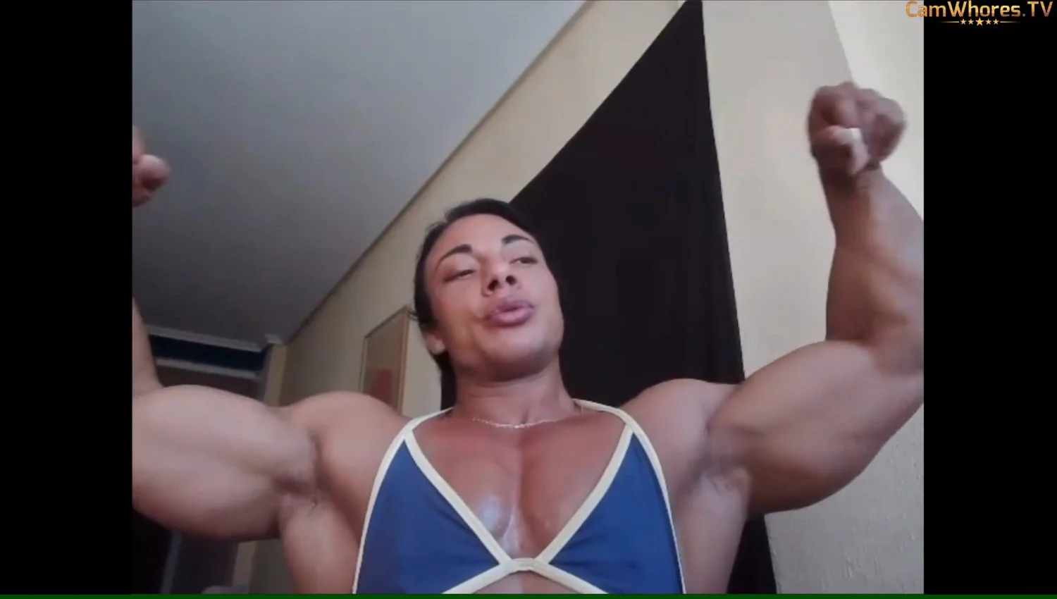 Sexual bodybuilding of Mrs Lopez, masturbating her hypertrophic muscles makes them grow huge image 34