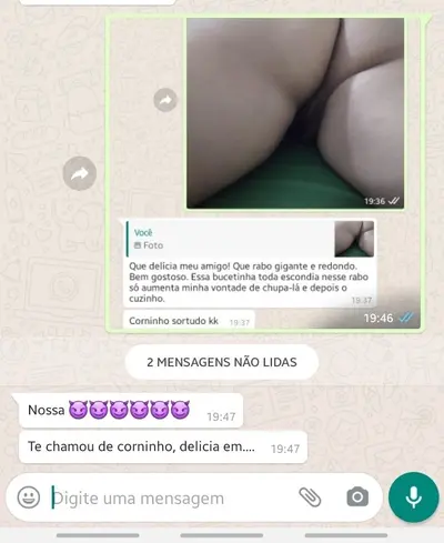Corninho conversando e exibindo a putinha novinha no whatsapp cover image